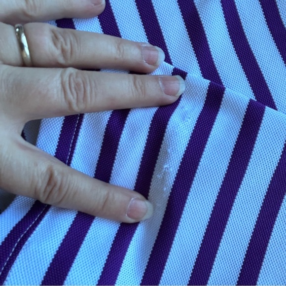 RLX Ralph Lauren Golf Shirt Size Large Purple & White Stripped READ - Picture 2 of 13